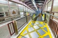 HONG KONG - MAY 12, 2014: Modern escalator at night. Hong Kong a Royalty Free Stock Photo