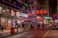 Mong kok road at night in Hong Royalty Free Stock Photo