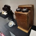 Hong Kong Museum of History Antique Telephone Ancient Telecommunications Device Microphon Wall Mounted Retro Wooden Receiver Phone