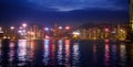 Hong Kong at night. City skyline at sunset Royalty Free Stock Photo