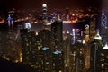 Hong Kong At Night Peak Royalty Free Stock Photo