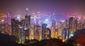 Hong Kong night scene from the peak Royalty Free Stock Photo
