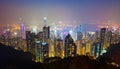 Hong Kong night scene from the peak 2 Royalty Free Stock Photo