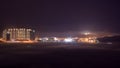 Hong Kong night scene with sea of cloud Royalty Free Stock Photo