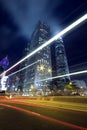 Hong Kong Night Scene with Traffic Light Royalty Free Stock Photo