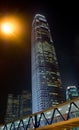 Hong Kong night skyscraper ifc Royalty Free Stock Photo