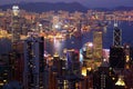 Hong Kong at night from Victoria Peak Royalty Free Stock Photo