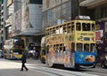 Iconic double decker tram in Hong Kong