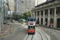 Iconic double decker tram in Hong Kong