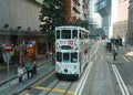 Iconic double decker tram in Hong Kong