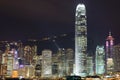 Nighttime city view of the Hong Kong Island