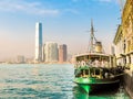 Star Ferry boat crosses the Victoria Harbour, Hong Kong Royalty Free Stock Photo