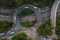 Top down view of Hong Kong traffic Royalty Free Stock Photo