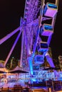 Hong Kong Observation Wheel in Central District of the city. Vertical night view