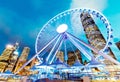Hong Kong Observation Wheel at Night Royalty Free Stock Photo