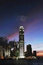 IFC skyscraper lit up at night, Hong Kong Royalty Free Stock Photo