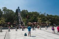 HONG KONG -2015 Oct 17: Tian Tan Giant Buddha from Po Lin Monas Royalty Free Stock Photo