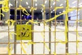 HONG KONG - OCT 5: Yellow ribbon tied at the gate of the Hong Kong legislative council at Admiralty, Hong Kong