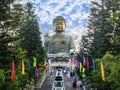 Hong Kong - October 30, 2014 : Tian Tan Buddha Statue Po Lin Monastery, Lantau Island, Ngong Ping Village, scenery on heaven Big Royalty Free Stock Photo