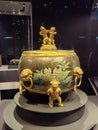 Hong Kong Palace Museum Antique Cloisonne Drum Incense Burner Chinese Cultural Heritage Arts Decorative Crafts