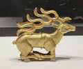 Hong Kong Palace Museum Antique Gold Deer Belt Buckle Plaque Reindeer Animal Motif Sculpture Fashion Design