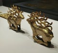 Hong Kong Palace Museum Antique Gold Deer Belt Buckle Plaque Reindeer Animal Motif Sculpture Fashion Design