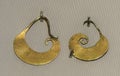 Hong Kong Palace Museum Antique Gold Earrings Design Ancient Tribal Nose Rings Accessories Fashion Ear Hook Precious Metals