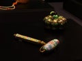 Hong Kong Palace Museum Antique Qing Massage Tool Painted Enamels Flower Pattern