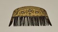 Hong Kong Palace Museum Antique Tang Comb Flower Design Floral Motif Gilt Silver Accessory Ancient Precious Metal Decoration