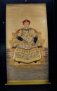 Hong Kong Palace Museum Qing Qianlong Antique Emperor Brush Painting Queen Portrait Ancient Drawing Sketch