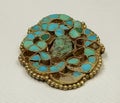 Hong Kong Palace Museum Tubo Antique Gold Turquoise Pendant Ornament Hairpin Decoration Arts Jewelry Crafts