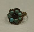 Hong Kong Palace Museum Tubo Dynasty Antique Ring Gold Precious Metal Turquoise Inlay Fashion Accessory Jewelry Design
