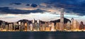 Hong Kong panorama skyline at night Royalty Free Stock Photo