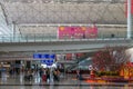 Hong Kong - 2020: passengers in Arrivals Hall of Hong Kong International Airport