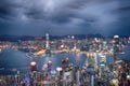 Hong Kong The Peak night view skyscraper Royalty Free Stock Photo