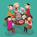 Hong Kong people having a hot pot meal Royalty Free Stock Photo