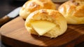 A Hong Kong pineapple bun, its crumbly, sweet top concealing a surprise Ã¢â¬â a creamy cheese slice