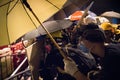 Hong Kong Protestors In Protective Gear 