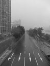 Hong Kong quiet road on rainy day