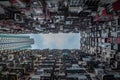 Hong Kong residential density,Old apartment Royalty Free Stock Photo