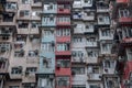 Hong Kong residential density,Old apartment Royalty Free Stock Photo