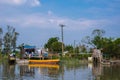 Sampan in fish farm