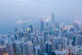 Hong Kong the scenes, victoria harbour from the peak bird view, Royalty Free Stock Photo