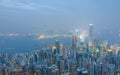 Hong Kong the scenes, victoria harbour from the peak bird view, Royalty Free Stock Photo