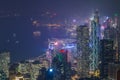 Hong Kong the scenes, victoria harbour from the peak bird view. Royalty Free Stock Photo