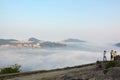 Hong Kong sea of cloud with photographers