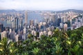 Hong Kong seen from Lugard Road on the Peak Royalty Free Stock Photo