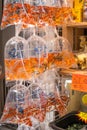 Hong Kong selling Gold fish in poly bags