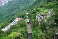 Top view railway of Victoria Peak tram.