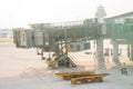 Hong Kong , 22 september 2016 :: corridor to airplane at airport Royalty Free Stock Photo